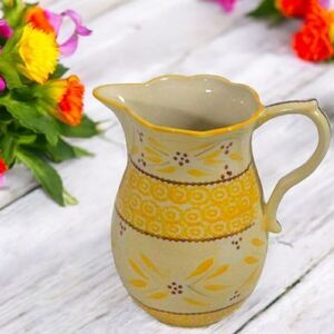 Temp-tations Yellow Old World Yellow 1.5 qt Stoneware Pitcher